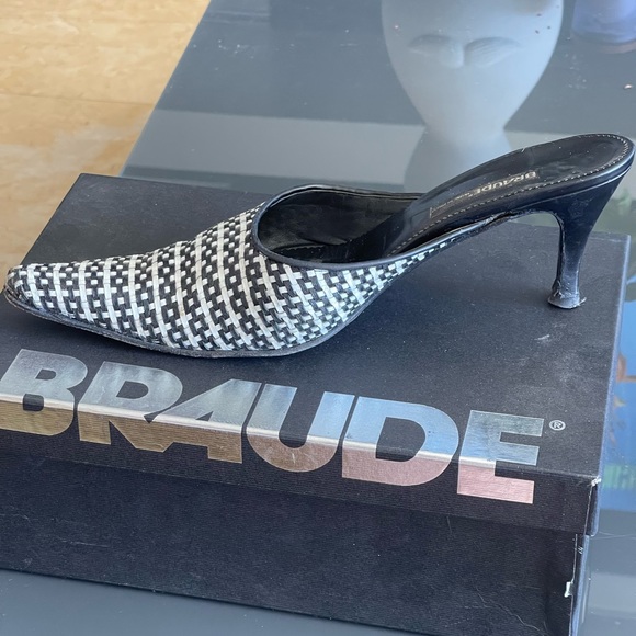 LIKE BOTTEGA BLACK & WHITE MULES - Picture 4 of 9